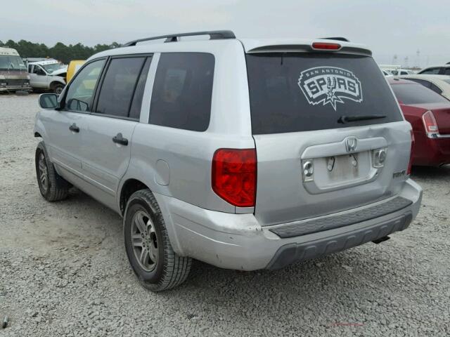 5FNYF18585B010341 - 2005 HONDA PILOT EXL SILVER photo 3