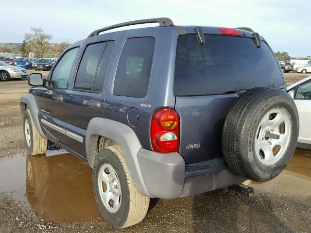 1J4GL48K22W147367 - 2002 JEEP LIBERTY SP BLUE photo 3