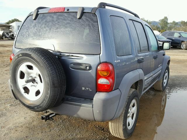 1J4GL48K22W147367 - 2002 JEEP LIBERTY SP BLUE photo 4