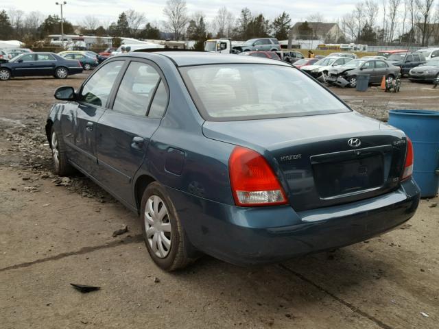 KMHDN45D02U369180 - 2002 HYUNDAI ELANTRA GL BLUE photo 3