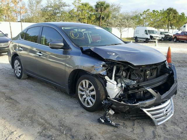 3N1AB7AP8FL646646 - 2015 NISSAN SENTRA S GRAY photo 1