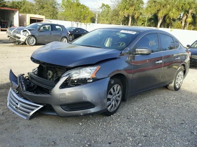 3N1AB7AP8FL646646 - 2015 NISSAN SENTRA S GRAY photo 2