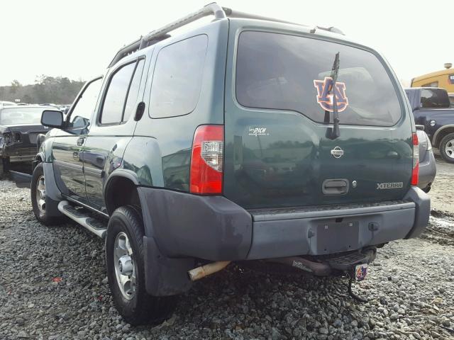 5N1ED28Y11C591323 - 2001 NISSAN XTERRA XE GREEN photo 3