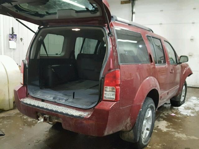 5N1AR18W36C668693 - 2006 NISSAN PATHFINDER RED photo 4