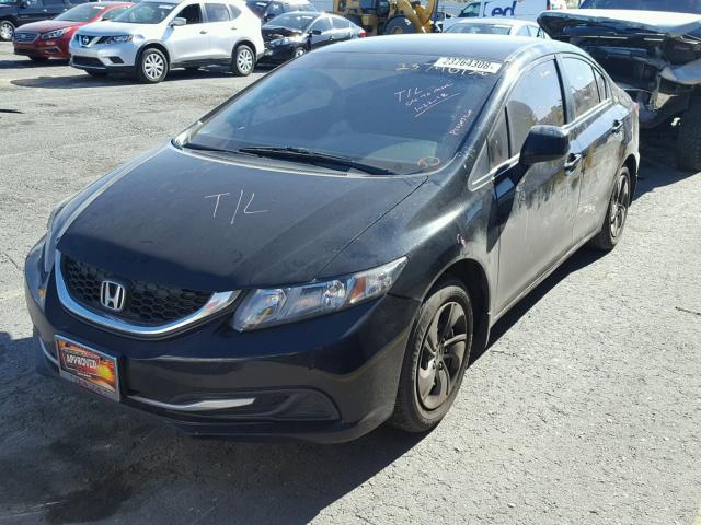 19XFB2F5XDE265508 - 2013 HONDA CIVIC LX BLACK photo 2