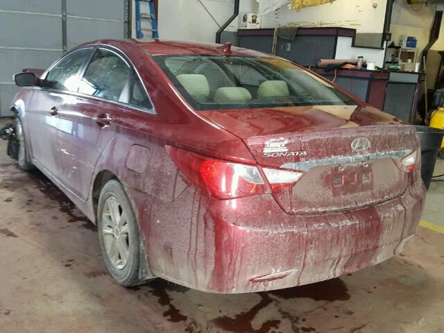 5NPEB4AC5BH131592 - 2011 HYUNDAI SONATA GLS BURGUNDY photo 3