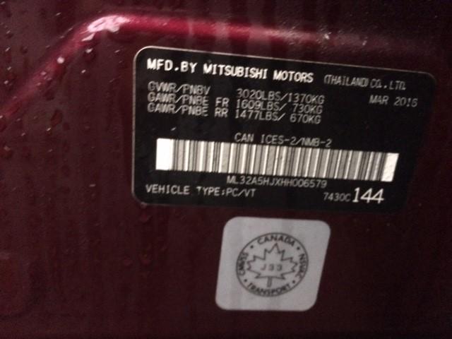 ML32A5HJXHH006579 - 2017 MITSUBISHI MIRAGE GT RED photo 9