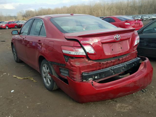 4T4BF3EK4AR060491 - 2010 TOYOTA CAMRY BASE RED photo 3