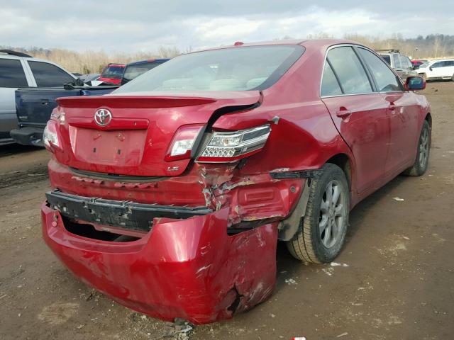 4T4BF3EK4AR060491 - 2010 TOYOTA CAMRY BASE RED photo 4