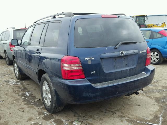 JTEGF21A830118524 - 2003 TOYOTA HIGHLANDER BLUE photo 3