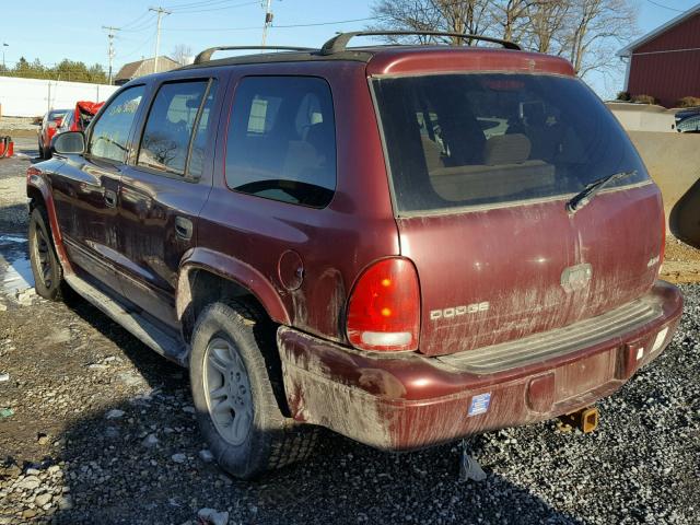 1B4HS28N21F517370 - 2001 DODGE DURANGO RED photo 3