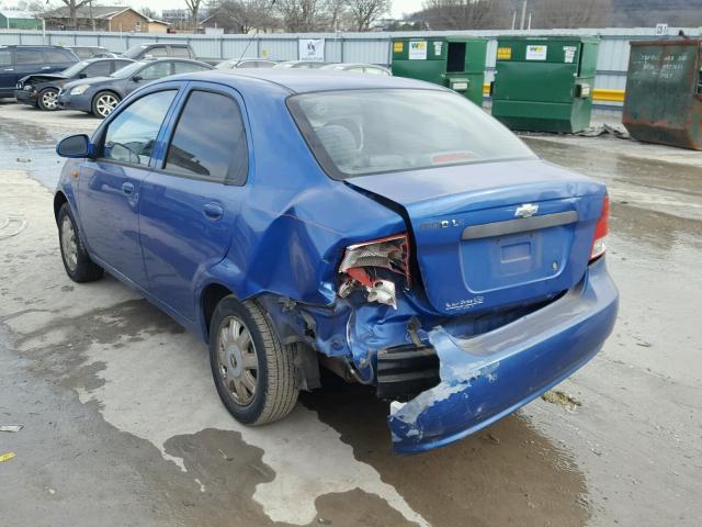 KL1TJ526X4B206310 - 2004 CHEVROLET AVEO LS BLUE photo 3