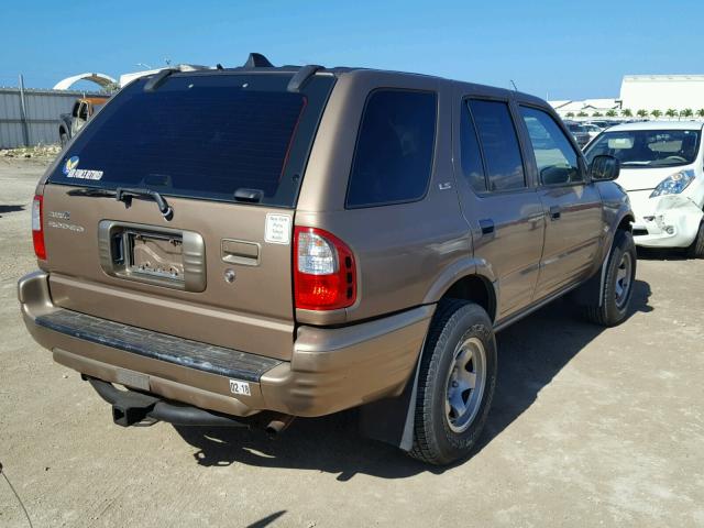 4S2CK58W124330033 - 2002 ISUZU RODEO S BROWN photo 4