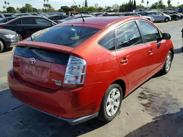 JTDKB20U377612051 - 2007 TOYOTA PRIUS RED photo 4