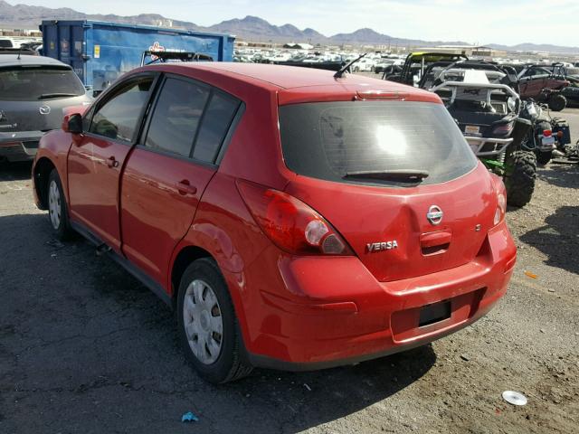 3N1BC13E77L448409 - 2007 NISSAN VERSA S RED photo 3