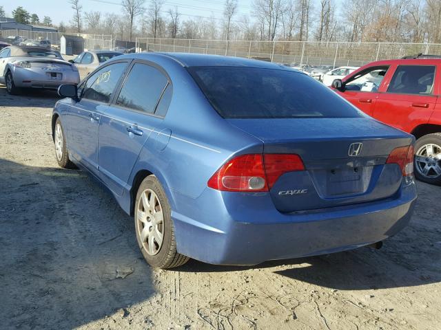 1HGFA16568L006817 - 2008 HONDA CIVIC LX BLUE photo 3