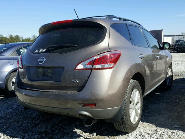 JN8AZ1MU5CW118855 - 2012 NISSAN MURANO S BROWN photo 4