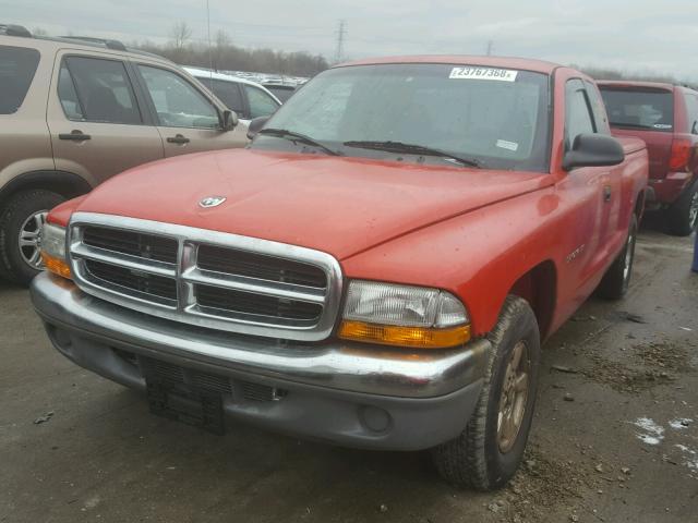 1B7GL22X11S350657 - 2001 DODGE DAKOTA RED photo 2