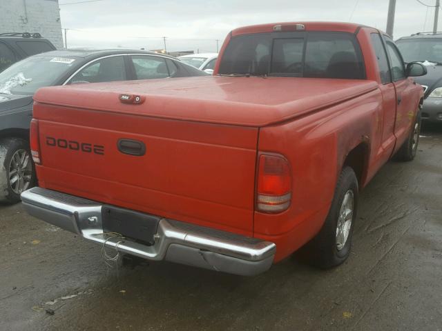 1B7GL22X11S350657 - 2001 DODGE DAKOTA RED photo 4