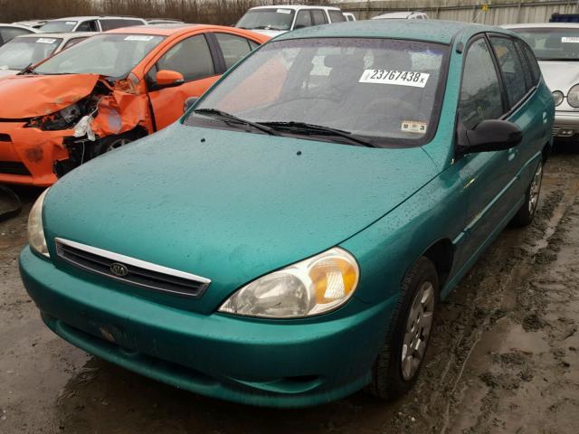 KNADC163026078405 - 2002 KIA RIO CINCO GREEN photo 2