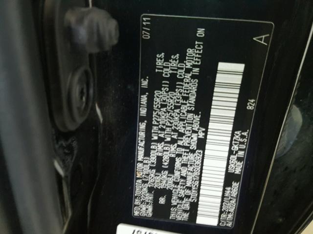 5TDYY5G17BS036923 - 2011 TOYOTA SEQUOIA PL BLACK photo 10