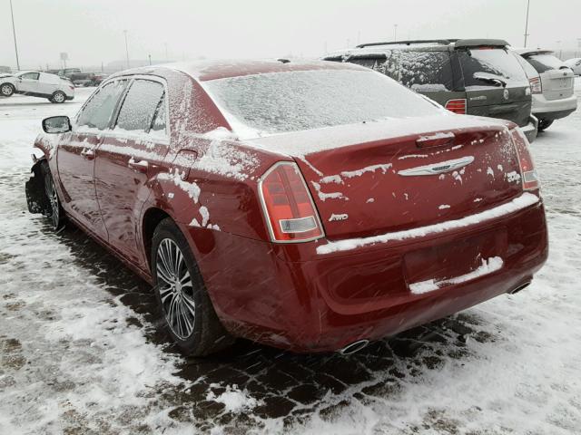 2C3CCAGG3DH739513 - 2013 CHRYSLER 300 V6 BURGUNDY photo 3