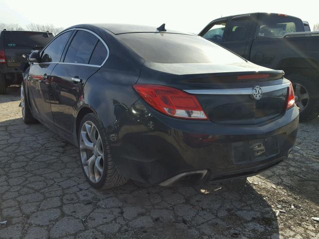 2G4GV5GV6C9164910 - 2012 BUICK REGAL GS BLACK photo 3