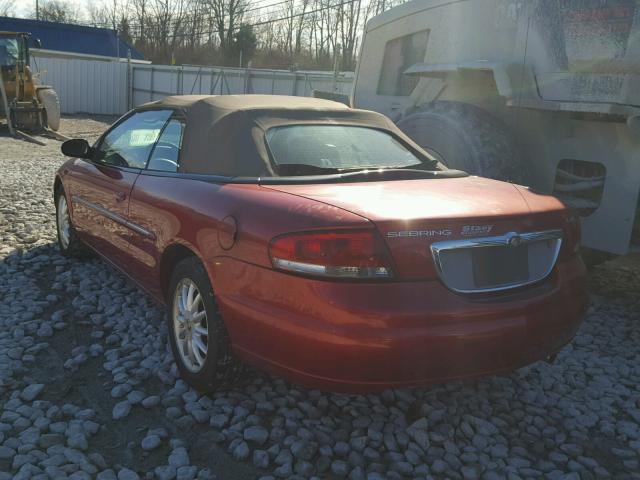 1C3EL55R32N343381 - 2002 CHRYSLER SEBRING LX RED photo 3