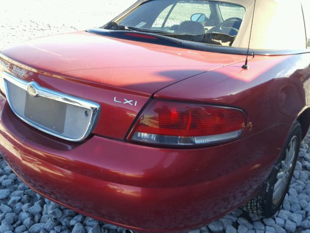 1C3EL55R32N343381 - 2002 CHRYSLER SEBRING LX RED photo 9