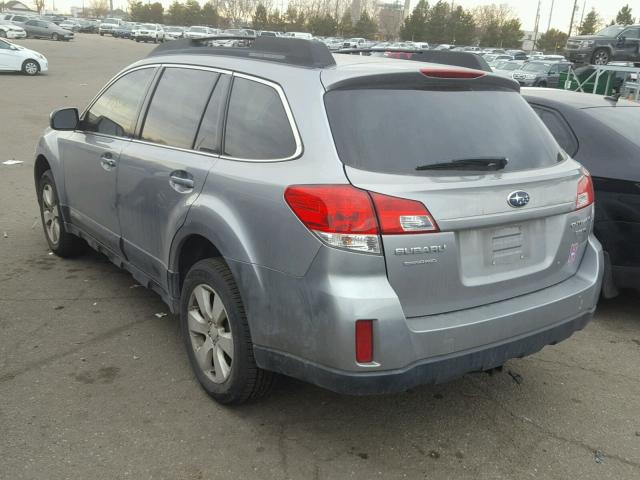 4S4BRDCC5B2383660 - 2011 SUBARU OUTBACK 3. GRAY photo 3