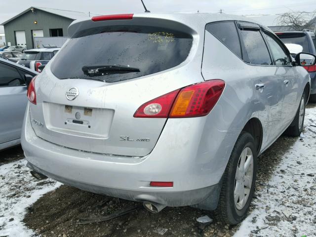 JN8AZ18W49W124506 - 2009 NISSAN MURANO S SILVER photo 4