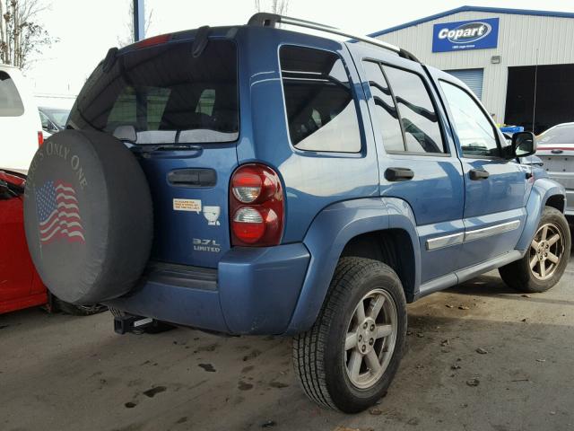 1J4GL58K86W250238 - 2006 JEEP LIBERTY LI BLUE photo 4