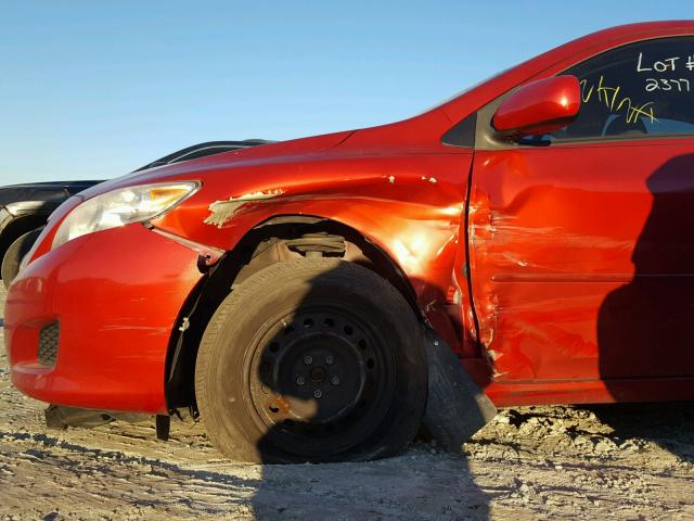 JTDBU4EE4A9112323 - 2010 TOYOTA COROLLA BA RED photo 9