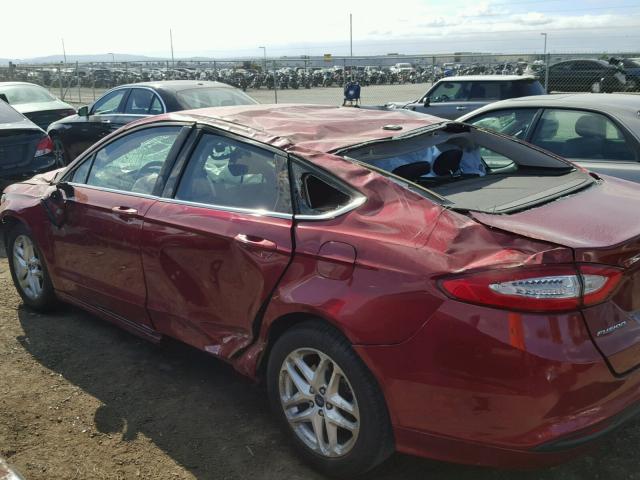 3FA6P0H74DR388563 - 2013 FORD FUSION SE RED photo 9