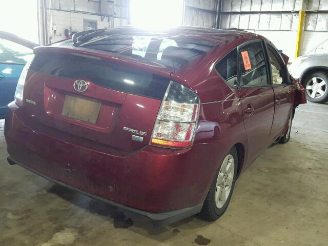 JTDKB20U357046731 - 2005 TOYOTA PRIUS RED photo 4