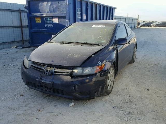 2HGFG12678H530469 - 2008 HONDA CIVIC LX BLUE photo 2