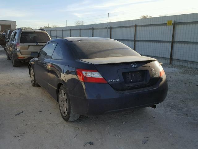 2HGFG12678H530469 - 2008 HONDA CIVIC LX BLUE photo 3