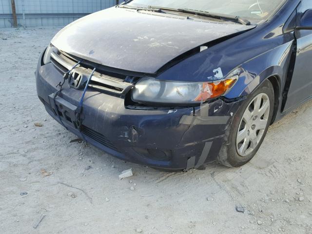 2HGFG12678H530469 - 2008 HONDA CIVIC LX BLUE photo 9