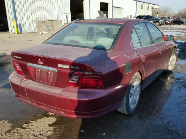 4A3AA46H01E113535 - 2001 MITSUBISHI GALANT ES RED photo 4