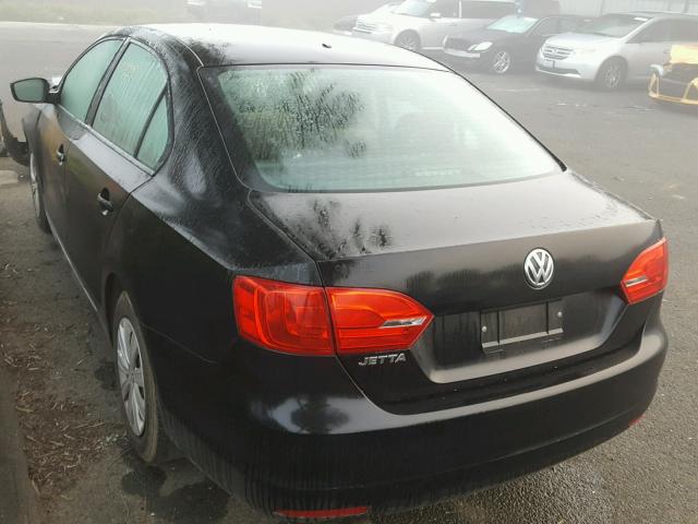 3VW2K7AJ3EM413857 - 2014 VOLKSWAGEN JETTA BASE BLACK photo 3