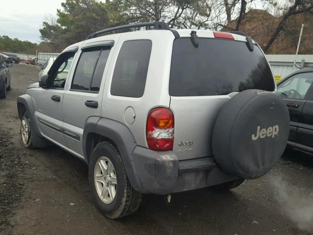 1J4GL48K03W675278 - 2003 JEEP LIBERTY SP SILVER photo 3