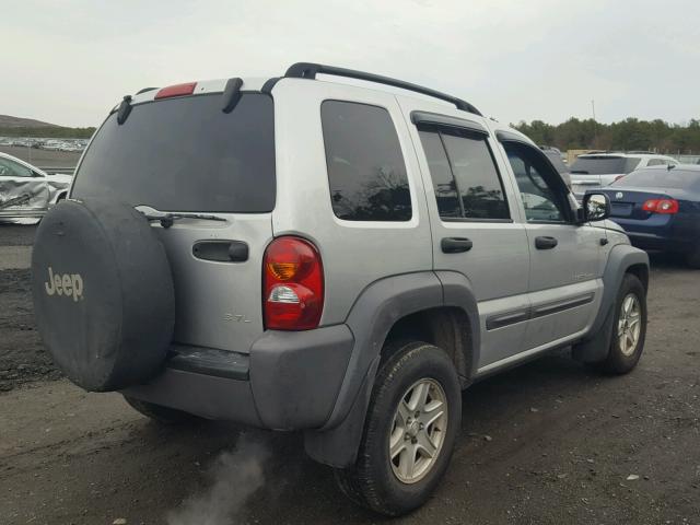 1J4GL48K03W675278 - 2003 JEEP LIBERTY SP SILVER photo 4