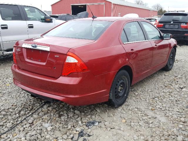 3FAHP0JA3AR125541 - 2010 FORD FUSION SEL RED photo 4