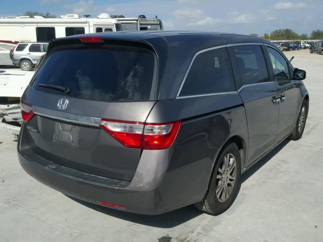 5FNRL5H48CB080429 - 2012 HONDA ODYSSEY EX GRAY photo 4