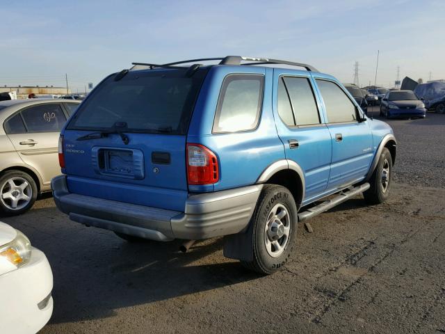 4S2CK58W614322606 - 2001 ISUZU RODEO S BLUE photo 4