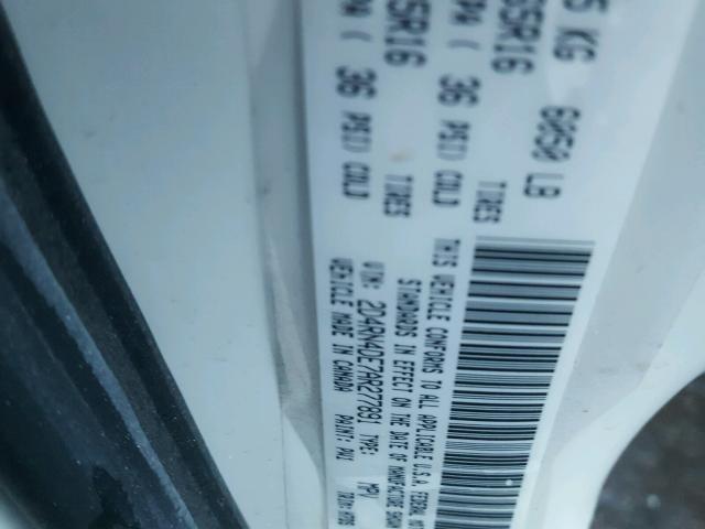 2D4RN4DE7AR277891 - 2010 DODGE GRAND CARA WHITE photo 10