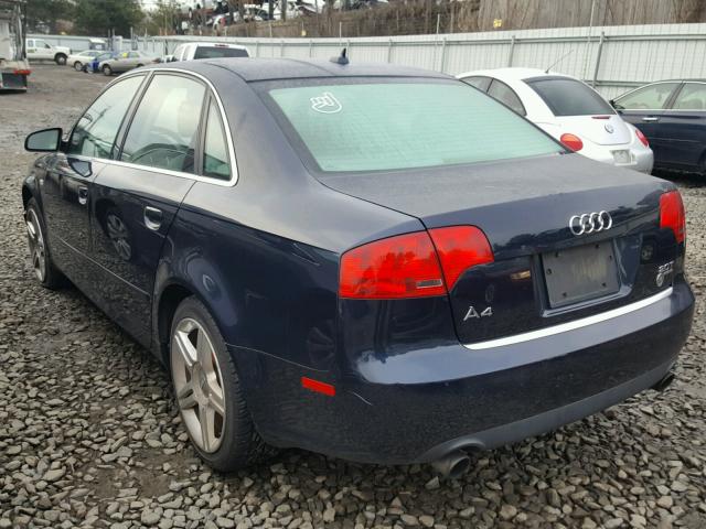 WAUDF78E37A246082 - 2007 AUDI A4 2.0T QU BLUE photo 3