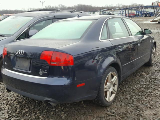 WAUDF78E37A246082 - 2007 AUDI A4 2.0T QU BLUE photo 4