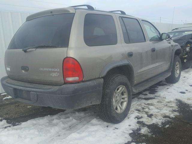 1D4HS38N93F576656 - 2003 DODGE DURANGO SP BEIGE photo 4