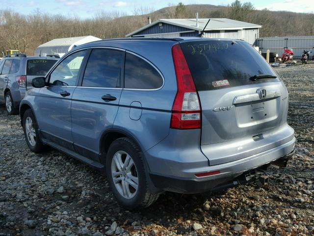 5J6RE4H55AL006211 - 2010 HONDA CR-V EX BLUE photo 3